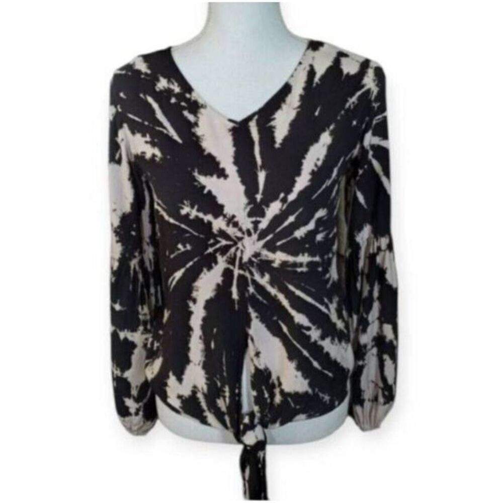 JAPNA LT. PINK & BLACK TIE DYE TOP SZ.XS EUC